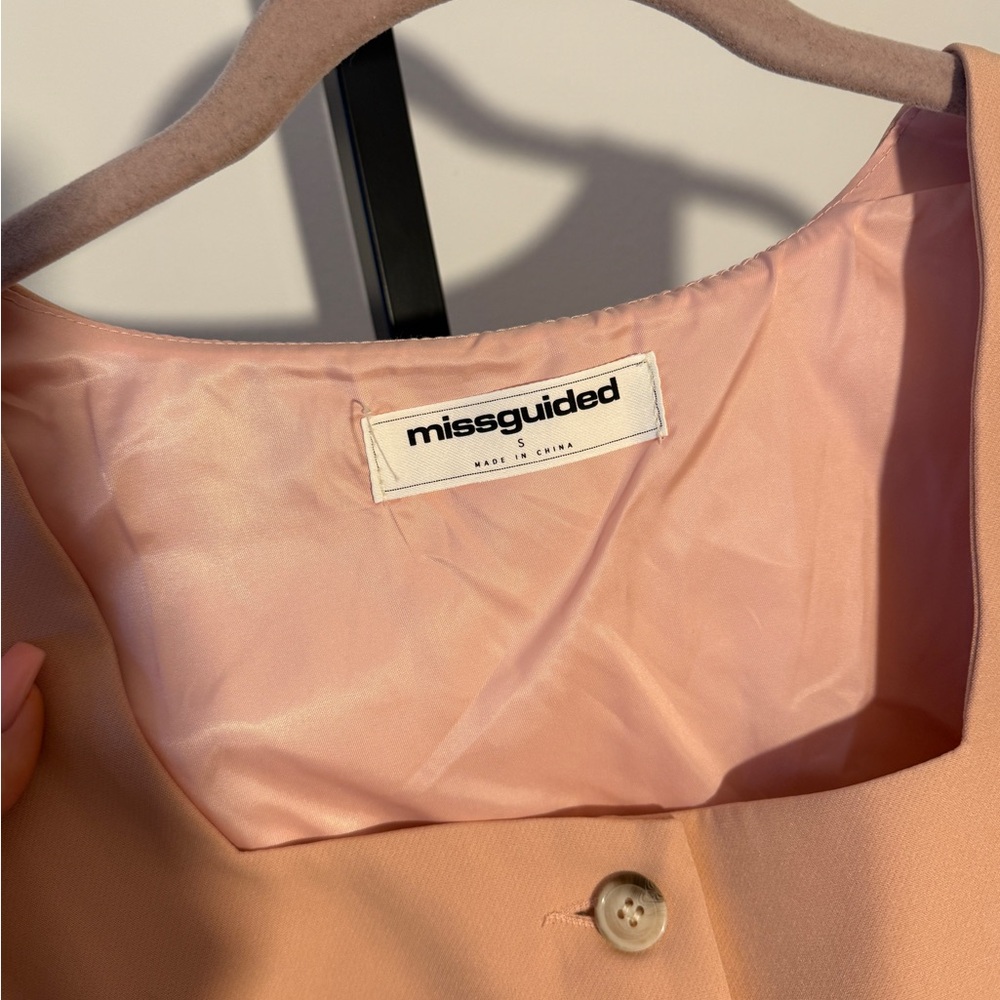 Missguided Blush Pink Buttoned Top and Skirt Set Size S - Picture 3 of 5